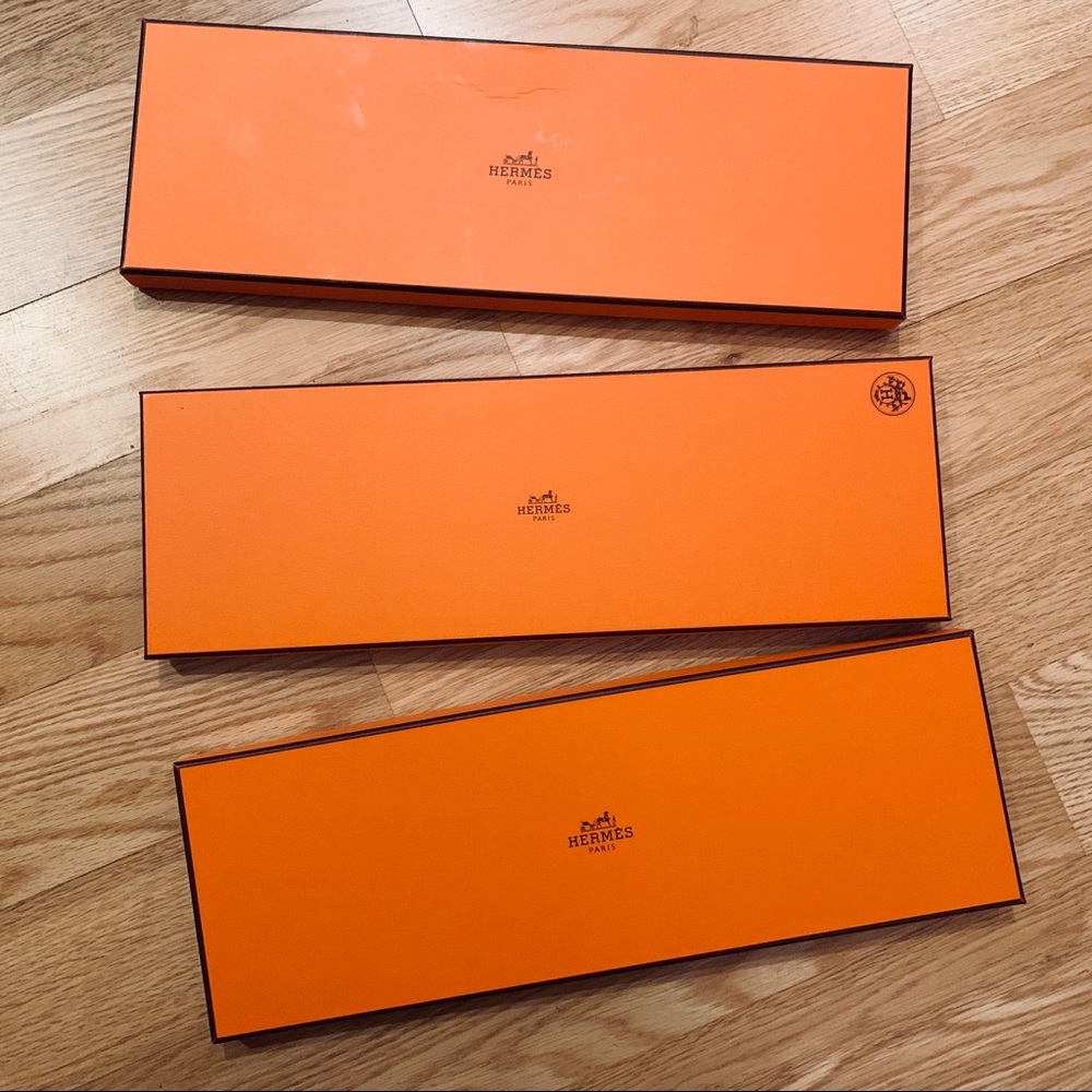 3 Authentic Hermes Tie Boxes